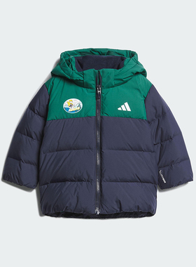 Adidas/阿迪达斯正品IN GFX DOWN JKT婴童连帽拼接羽绒服KC5396