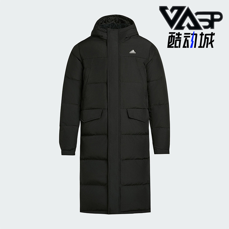 Adidas/阿迪达斯正品冬季男女连帽保暖长款运动休闲羽绒服KF6748