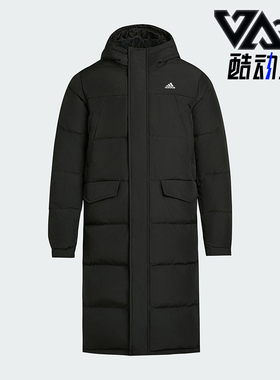 Adidas/阿迪达斯正品冬季男女连帽保暖长款运动休闲羽绒服KF6748