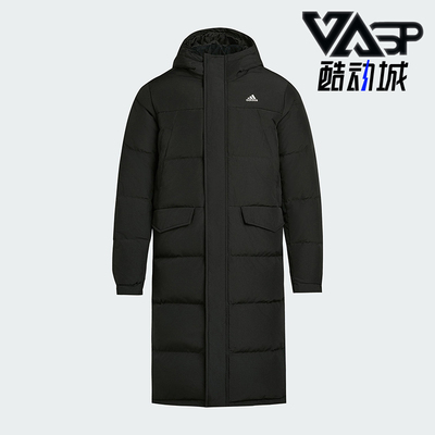 Adidas/阿迪达斯正品冬季男女连帽保暖长款运动休闲羽绒服KF6748