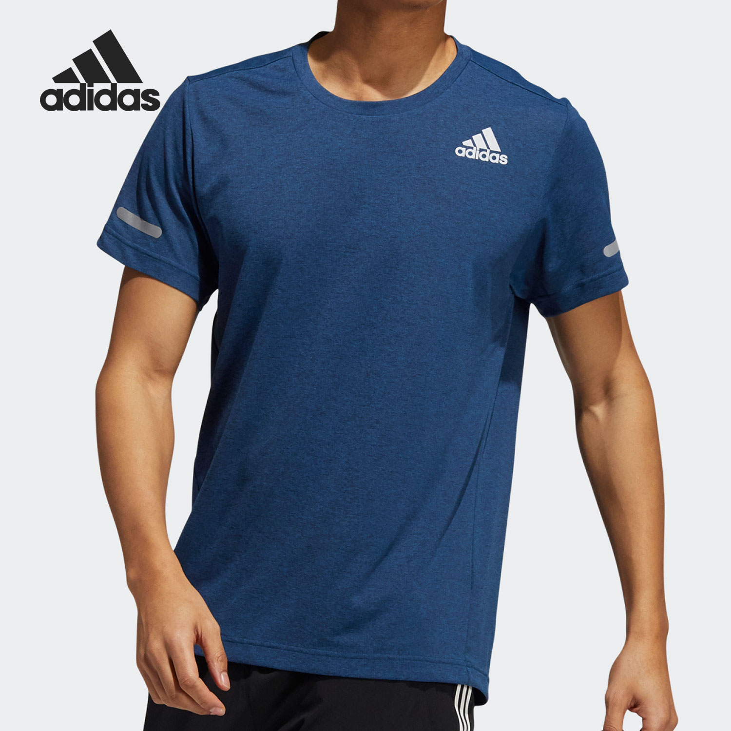 Adidas/阿迪达斯正品男子夏季反光透气训练运动短袖T恤 HB8520