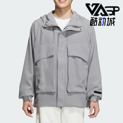 Adidas/阿迪达斯正品25年春季男士连帽梭织保暖外套JL9354
