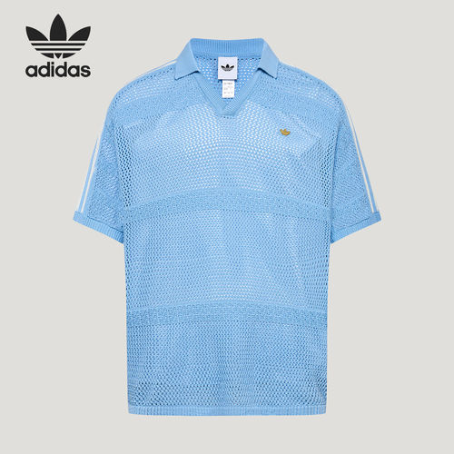 Adidas/阿迪达斯官方正品三叶草男女同款镂空短袖POLO衫KW8166