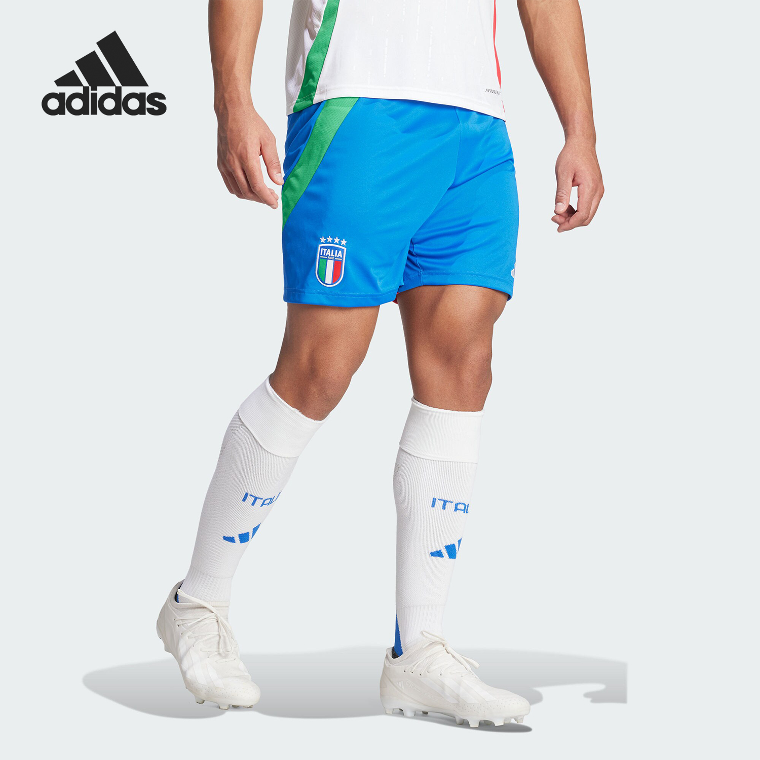 Adidas/阿迪达斯正品意大利队球迷版男士足球运动短裤IQ0486