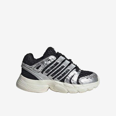 Adidas/阿迪达斯正品黑银色低帮网面婴幼童经典休闲运动鞋KK4253