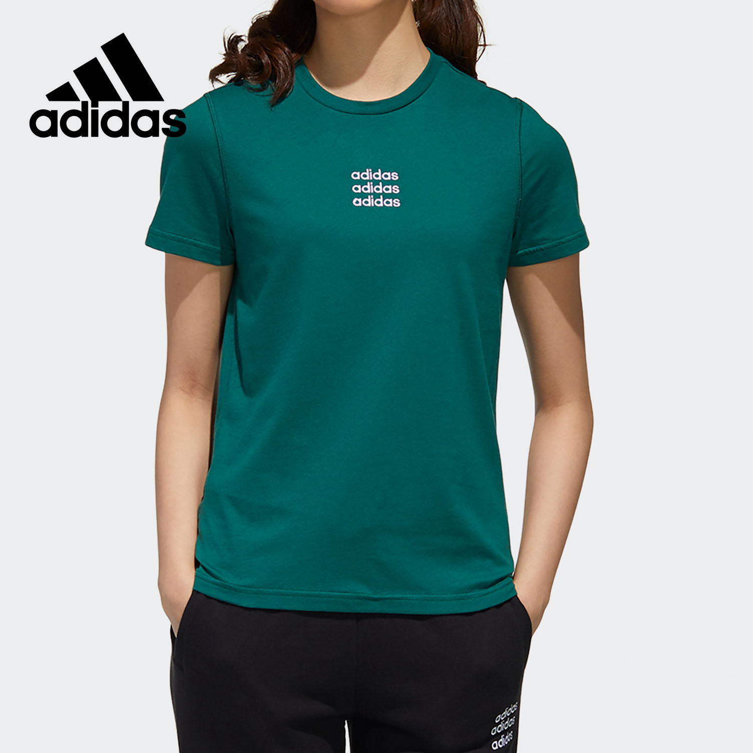 Adidas/阿迪达斯正品女子秋季新款运动短袖舒适透气T恤GJ7928