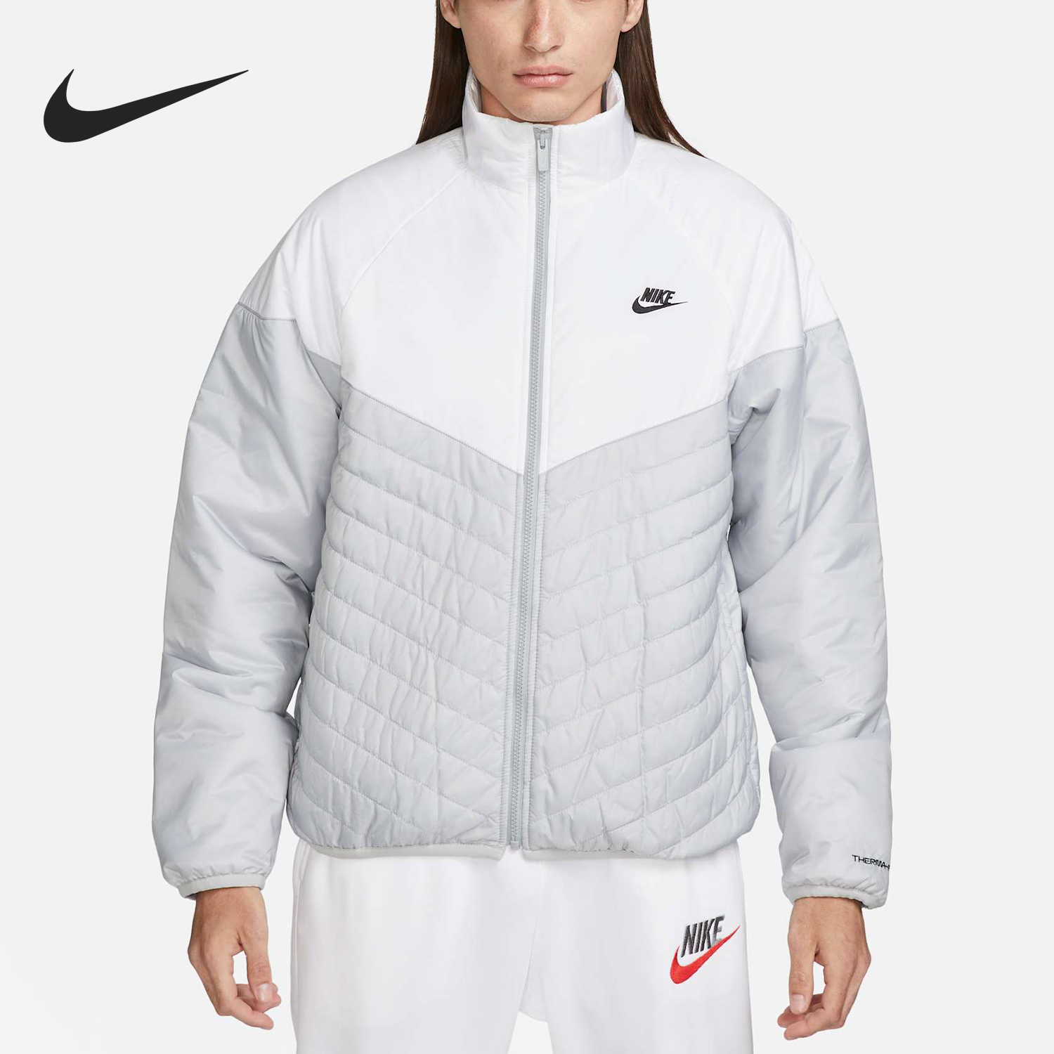 Nike/耐克正品2024新款男士立领拉链长袖夹克棉服FB8196-077