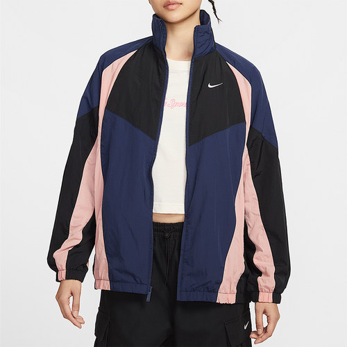 Nike/耐克正品夏季女士立领时尚拼接拉链梭织运动外套HV4030-410