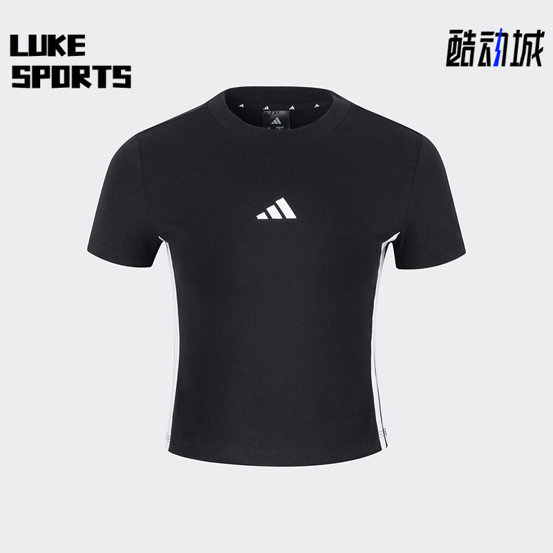 Adidas/阿迪达斯正品W 3S SJ BABY T女士短款透气短袖JY8570 - 实物图