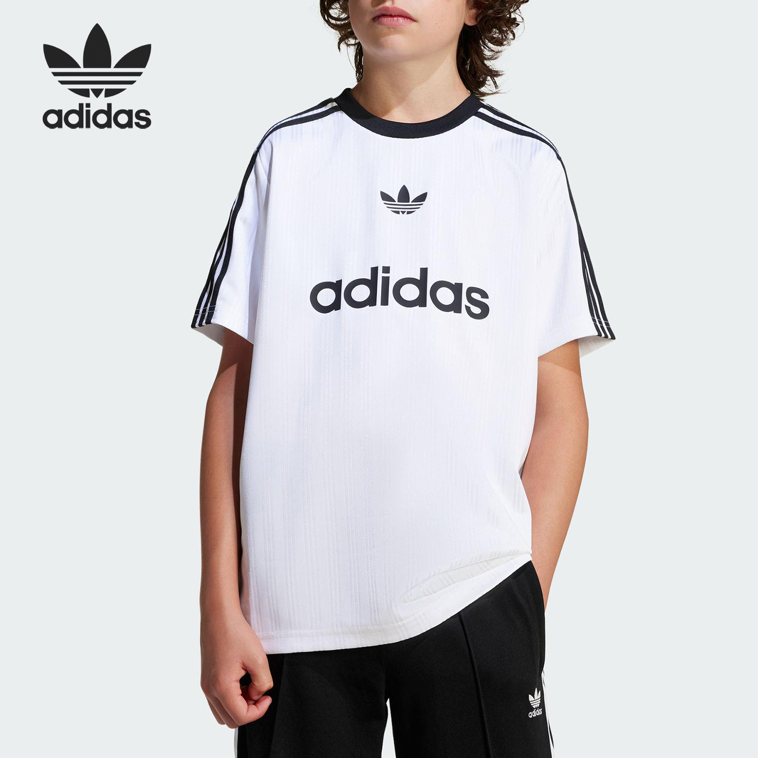 Adidas/阿迪达斯正品三叶草大童宽松透气日常休闲短袖JM0492