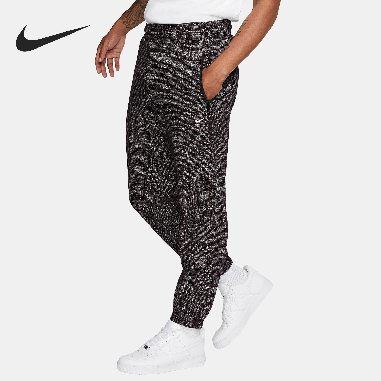 耐克男子格子梭织休闲长裤