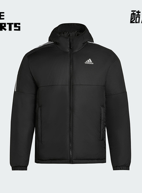 Adidas/阿迪达斯正品Essentials男士休闲连帽日常户外棉服KF6755