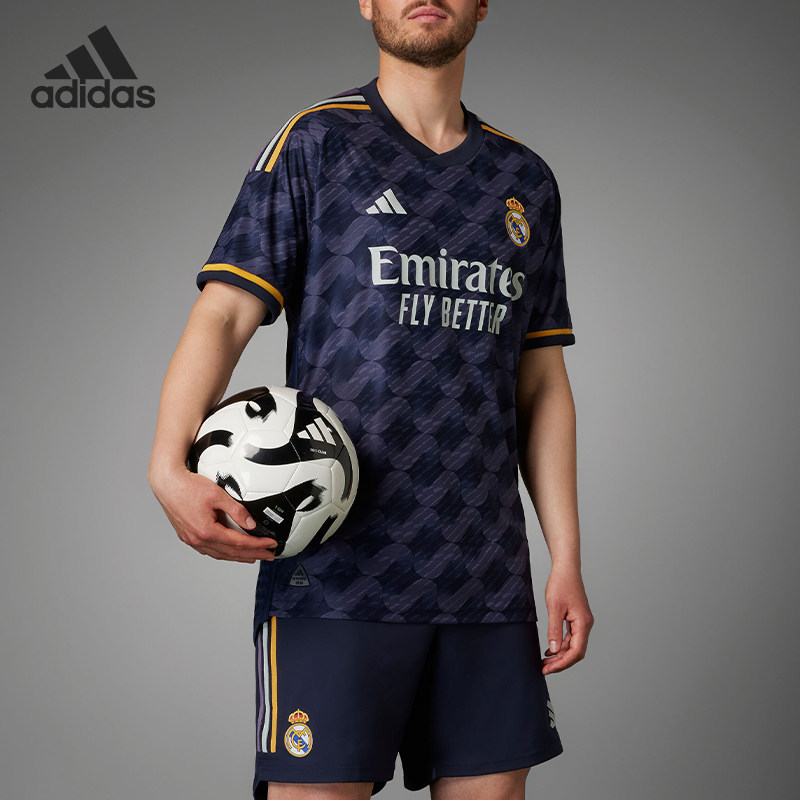 Adidas/阿迪达斯正品皇马球员版客场男子足球短袖球衣IA5138