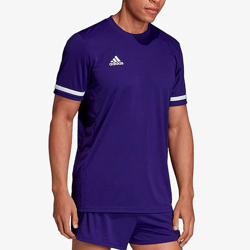 Adidas/阿迪达斯正品新款男紫白色足球训练经典比赛短袖T恤DX7245