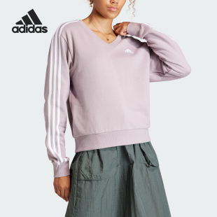 女士运动V领卫衣套头衫 2024新款 IR5302 阿迪达斯正品 Adidas