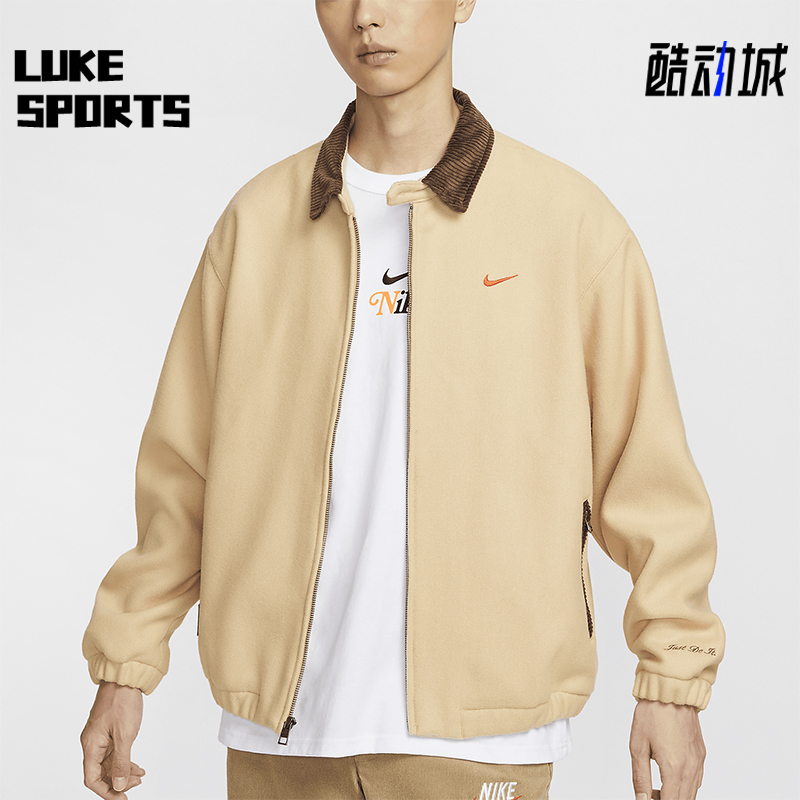 耐克男士梭织工装简约翻领夹克