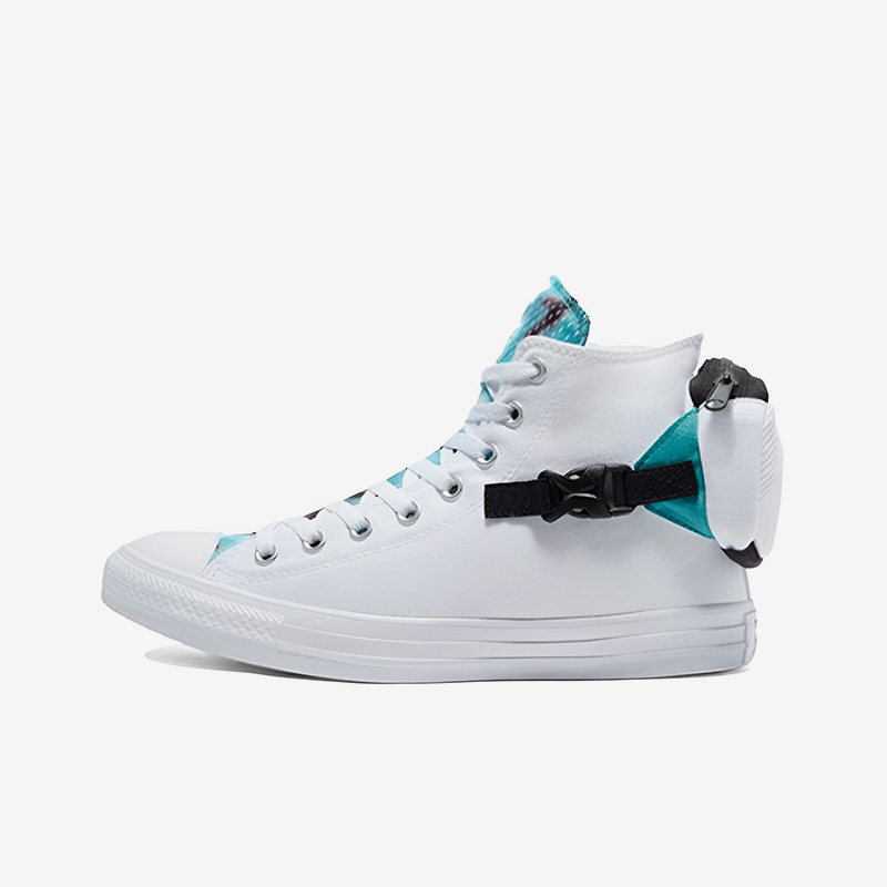 Converse匡威 耐磨防滑高帮帆布鞋休闲男女同款白浅蓝 170829C
