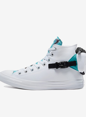 Converse匡威 耐磨防滑高帮帆布鞋休闲男女同款白浅蓝 170829C