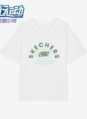 Skechers/斯凯奇正品儿童短袖休闲时尚运动舒适圆领T恤L222K064