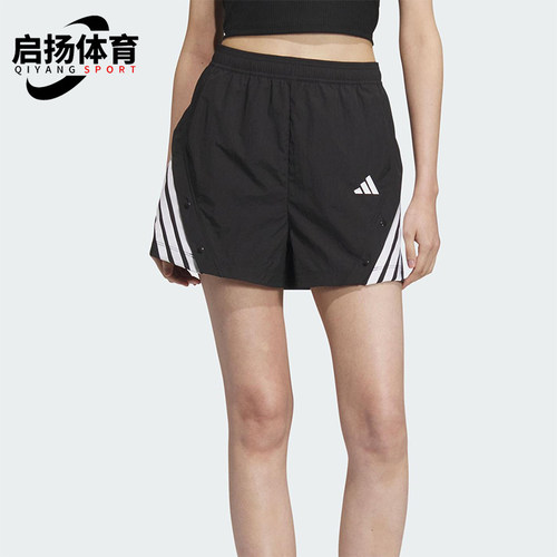 Adidas/阿迪达斯正品2025夏季女士梭织经典运动宽松短裤KE5852