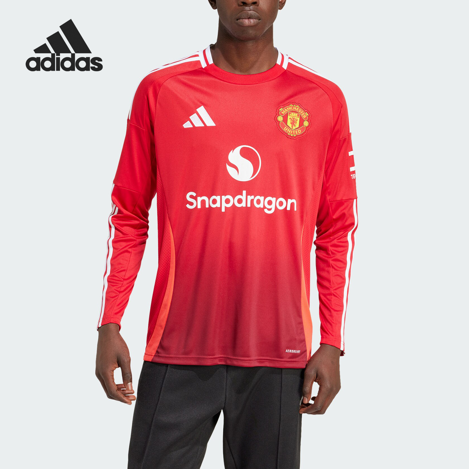 Adidas/阿迪达斯正品曼联球迷版主场男士足球长袖球衣IT1971