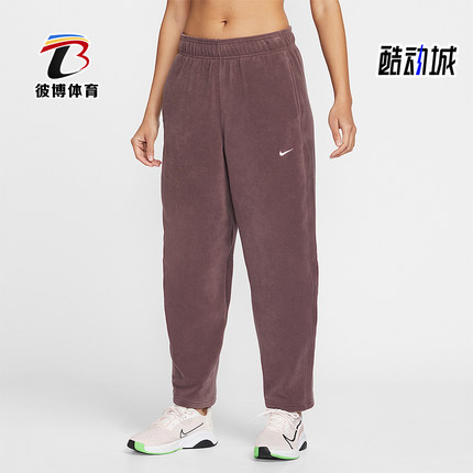 Nike/耐克正品2025冬季款女士休闲中腰摇粒绒刺绣长裤HV3708-502