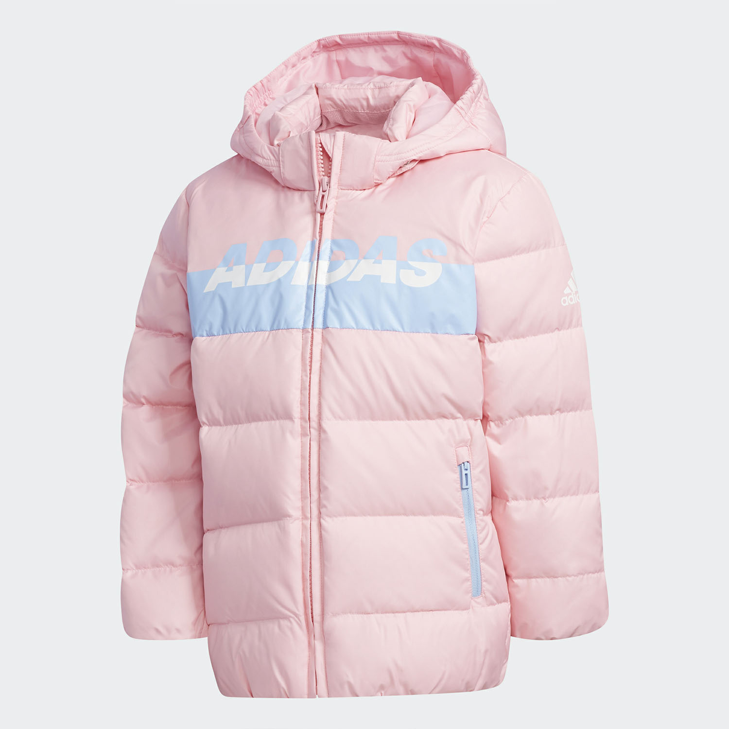 阿迪达斯小童连帽运动羽绒服