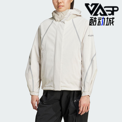 Adidas/阿迪达斯正品2025女士日常保暖连帽三合一冲锋衣JV8698