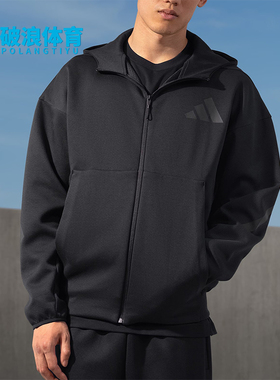 Adidas/阿迪达斯正品M Z.N.E. FZ男士运动针织户外连帽外套JE7538