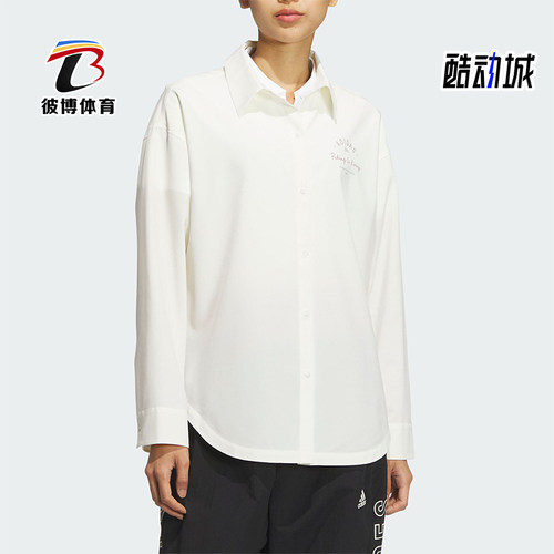 阿迪达斯女士长袖凉感翻领衬衫