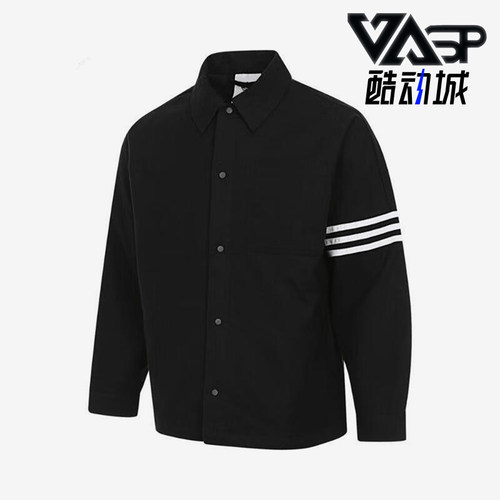 Adidas/阿迪达斯正品三叶草男士休闲翻领三条纹外套JC9906