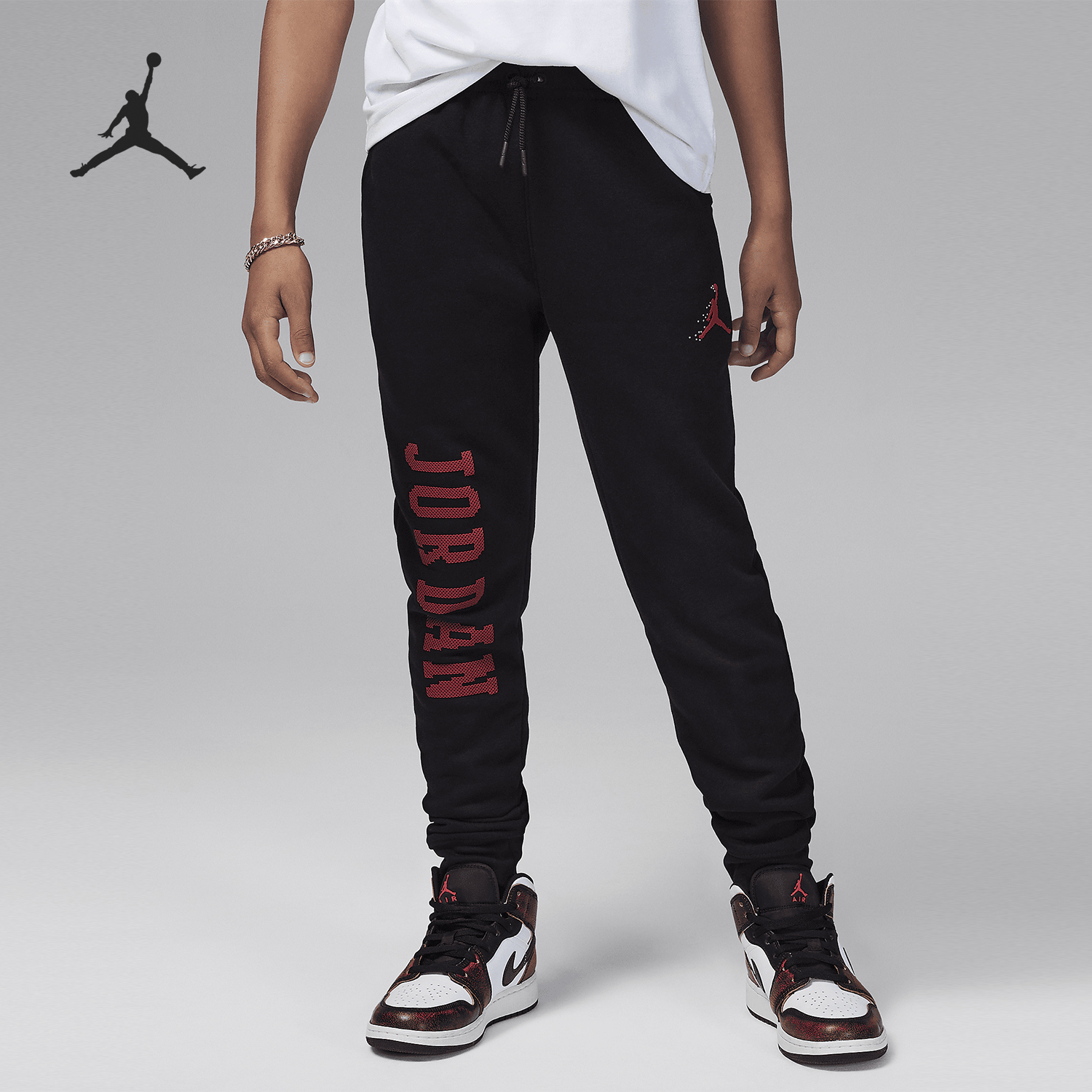 Nike/耐克正品JORDAN大童针织加绒束脚运动长裤FV5650-010