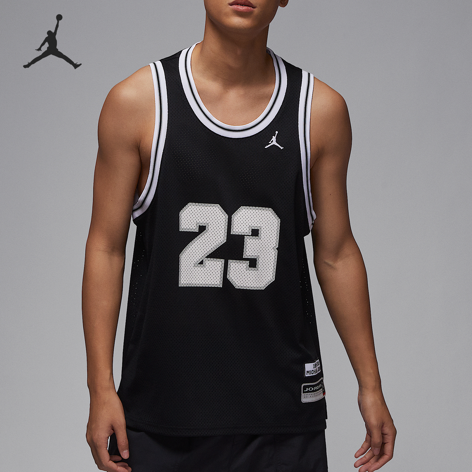 Nike/耐克正品JORDAN男士透气网眼布运动篮球背心HF9376-010