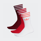 条纹透气中筒袜三双装 三叶草男女同款 ED9360 阿迪达斯正品 Adidas