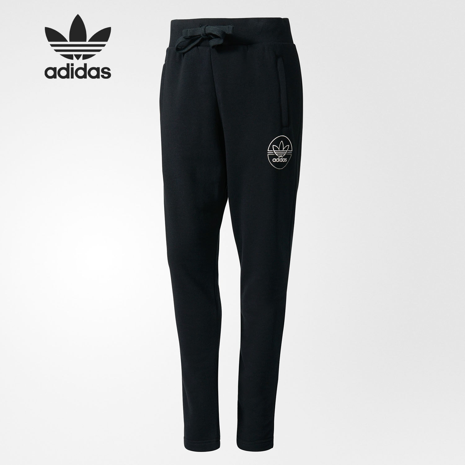 Adidas/阿迪达斯官方正品三叶草女子修身小脚休闲运动长裤 BK5816