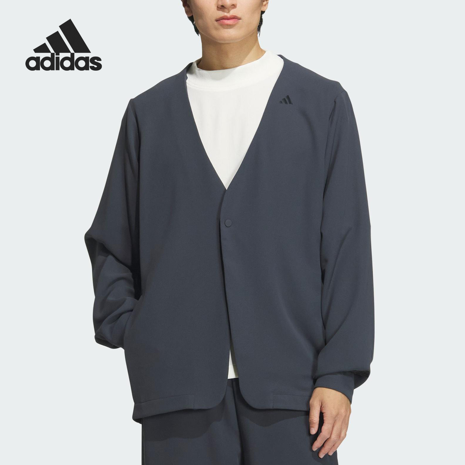 Adidas/阿迪达斯官方正品2025男士宽松休闲运动梭织开衫JM0990