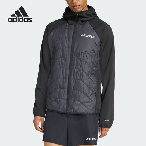Adidas/阿迪达斯官方正品2026男士户外拒水保暖加绒棉服JL5576