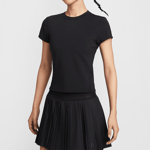 Nike/耐克正品Dri-FIT女士透气针织经典休闲修身短袖HQ2995-010