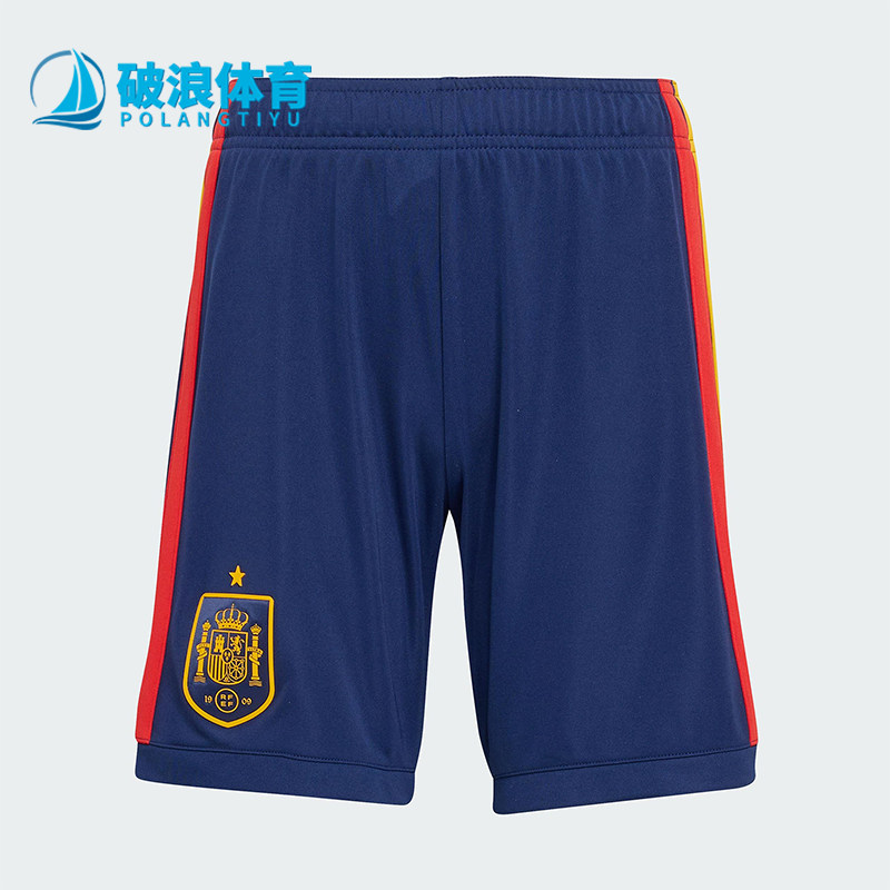 Adidas/阿迪达斯正品2025大童运动松紧腰耐穿透气足球短裤JZ5760
