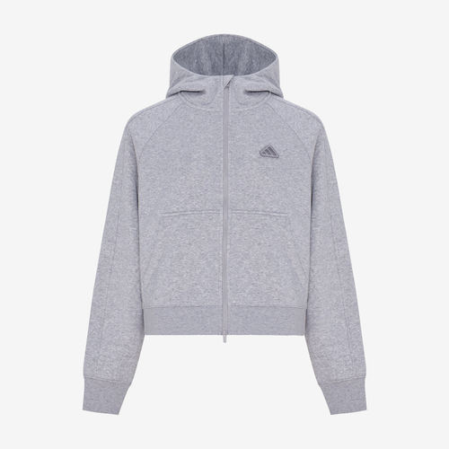 Adidas阿迪达斯正品FZHD女宽松版型连帽拉链全开襟夹克LH3009