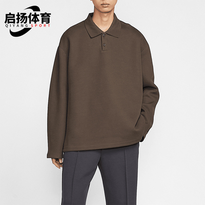 耐克男士复古休闲翻领针织卫衣