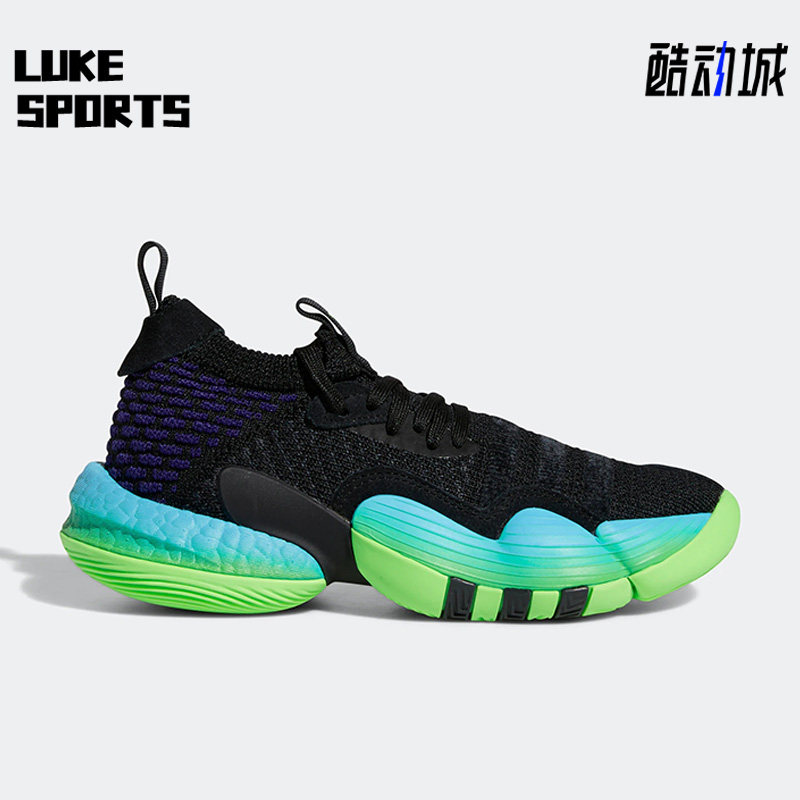 Adidas/阿迪达斯正品特雷杨2代新款男童低帮透气运动篮球鞋H06486