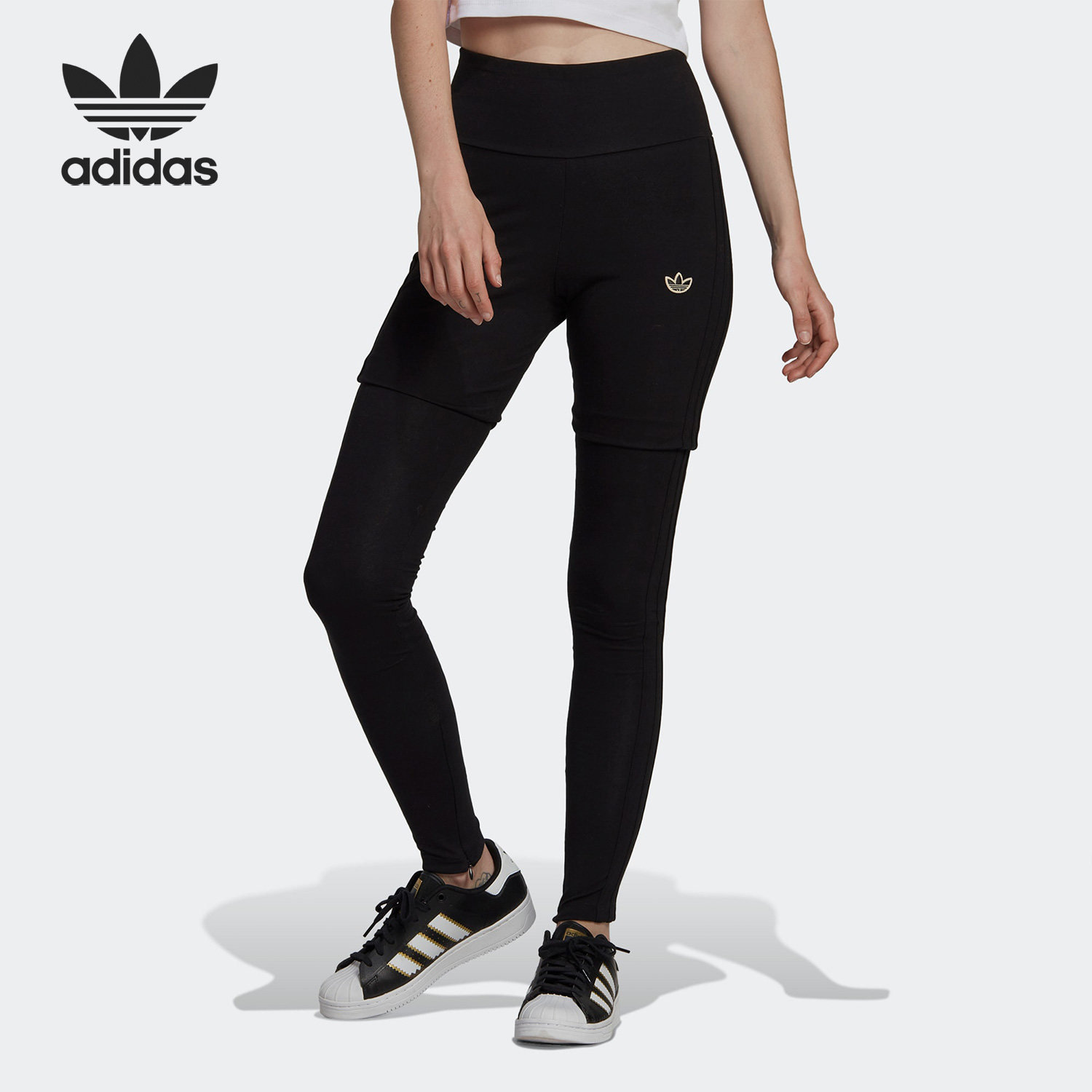 Adidas/阿迪达斯正品三叶草秋季女子运动时尚紧身裤IA8336