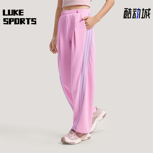 Adidas/阿迪达斯正品2026春季款女士日常印花直筒运动长裤KS0035