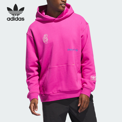 阿迪达斯情侣款连帽卫衣套头衫