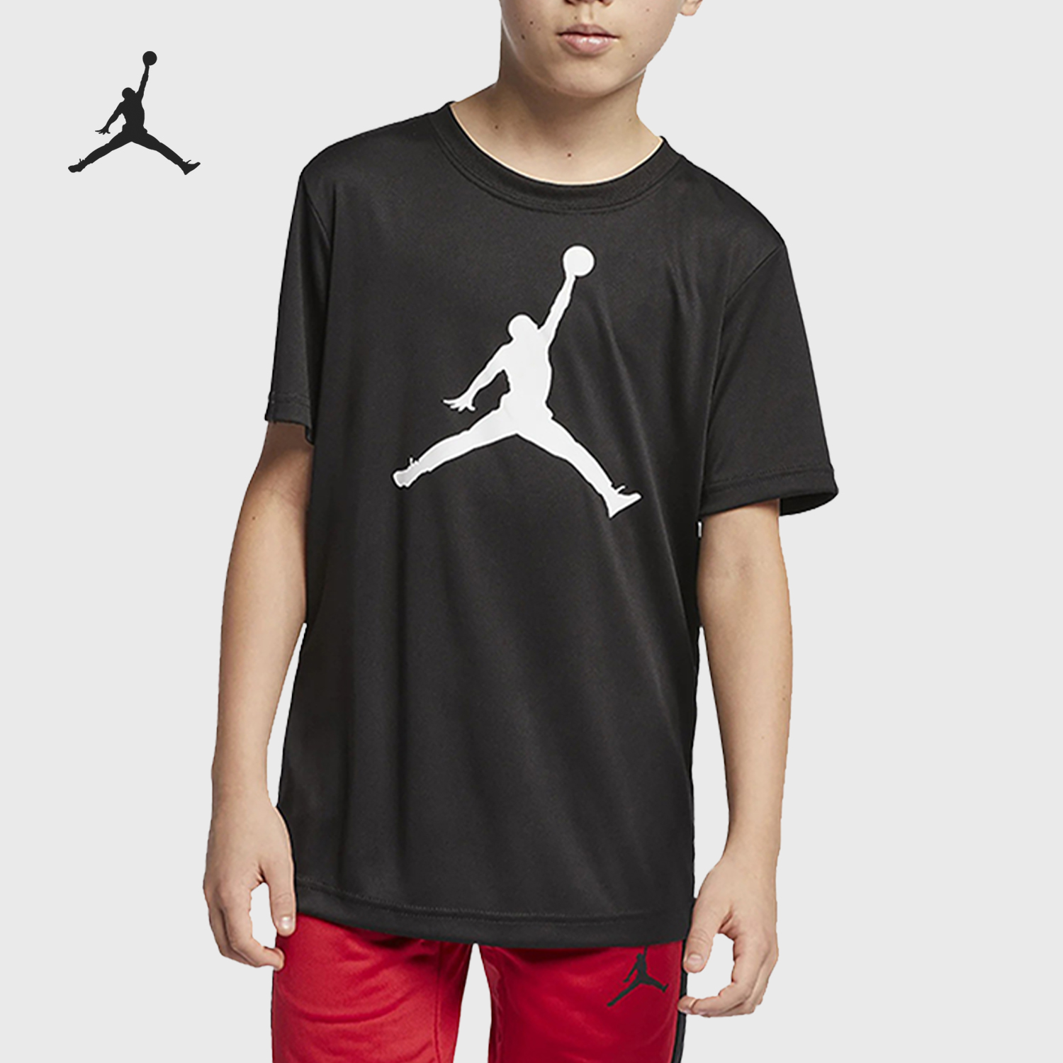 Nike/耐克正品JORDAN大童舒适透气圆领运动短袖T恤HA2543-023