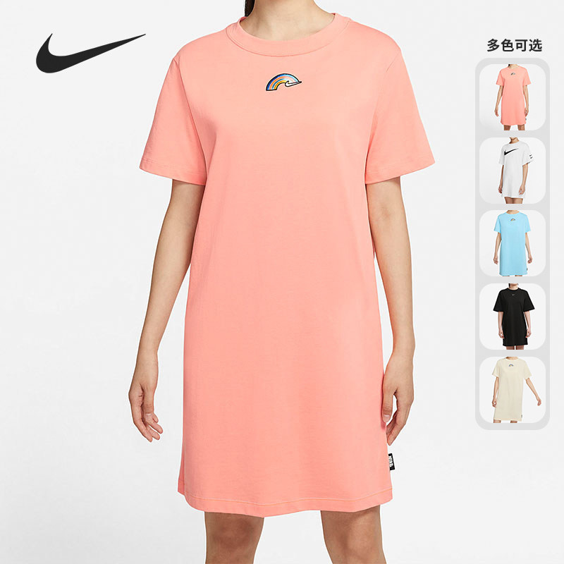 Nike/耐克正品夏季新款女子休闲运动短袖T恤长裙 DJ6202-484