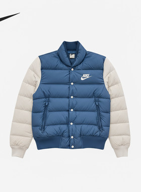 Nike/耐克正品立领羽绒服新款蓝白色保暖羽绒服IB4499-415