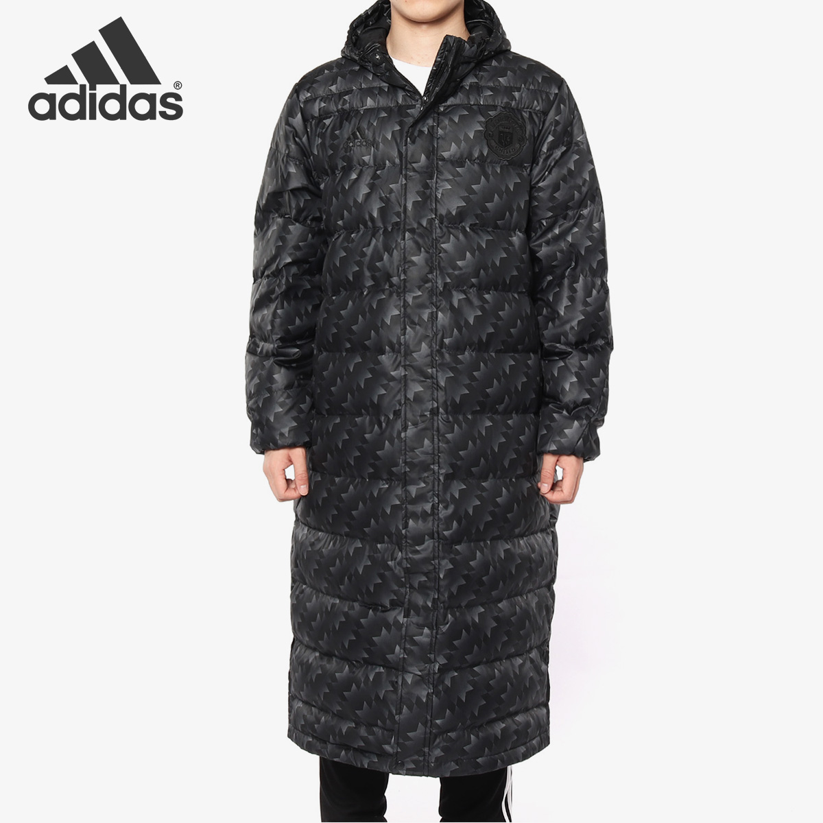 Adidas/阿迪达斯正品冬季男子长款足球印花休闲运动羽绒服BP6983