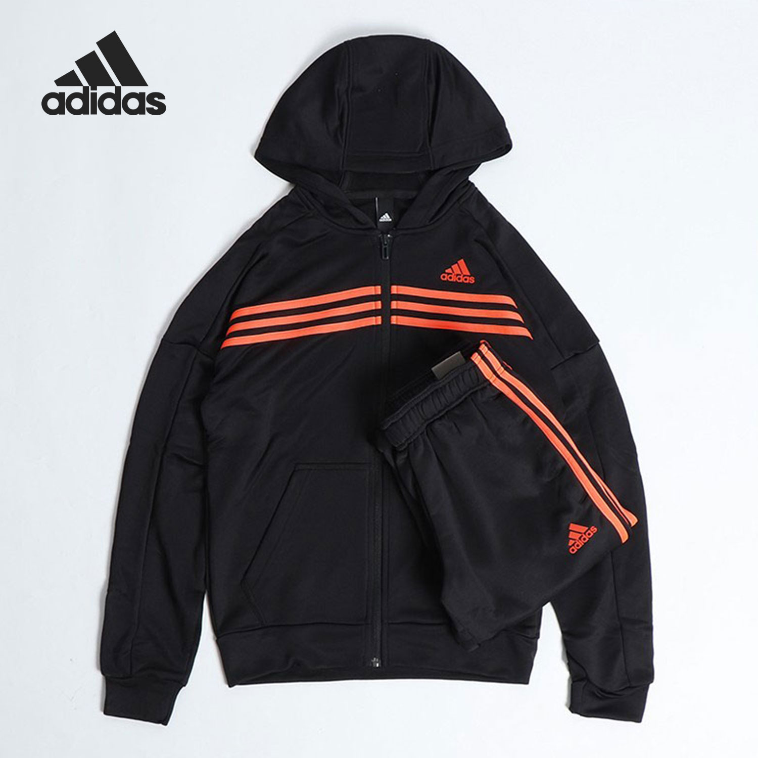 Adidas/阿迪达斯正品男子运动休闲三条杠长袖长裤套装FS6090